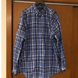 Ralph Lauren Plaid Button Down Shirt Classic Fit Long Sleeve 2XLT